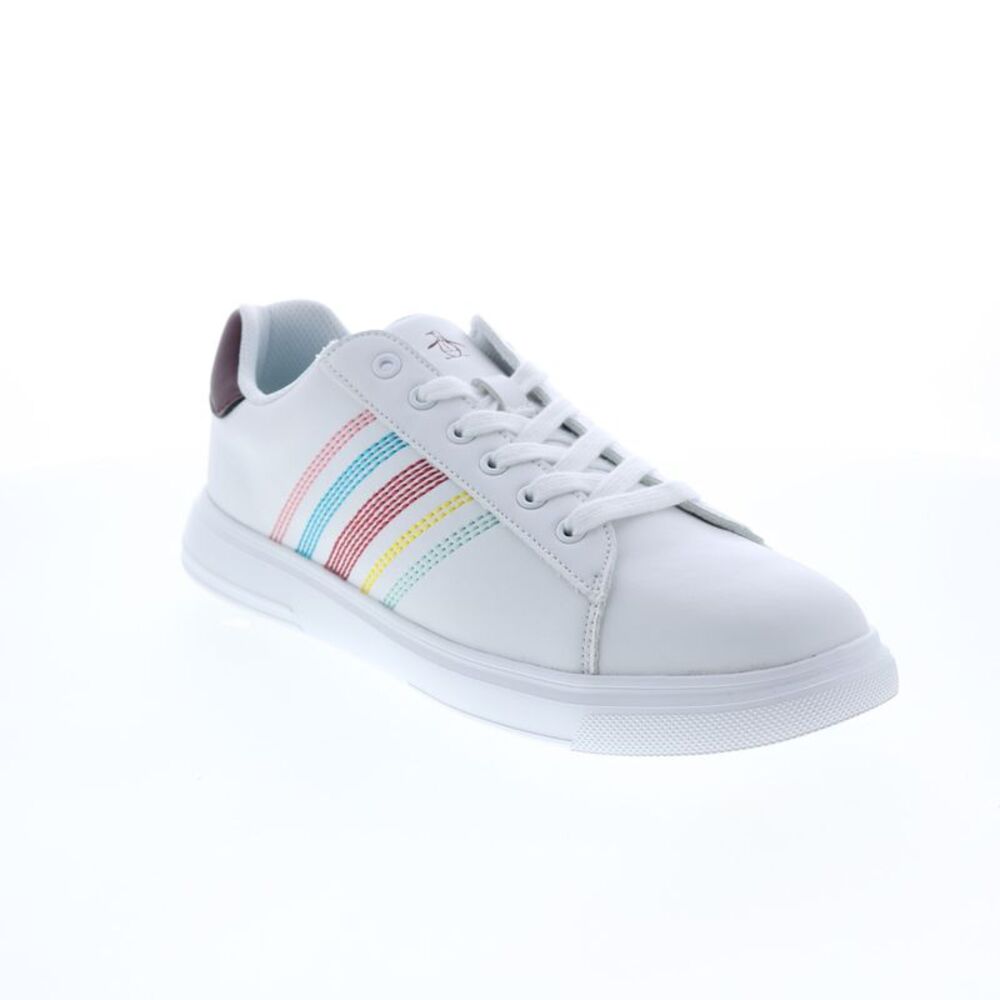 Original Penguin Mens Bryant Band Stripe White Shoes (NWT) - Picture 2 of 7